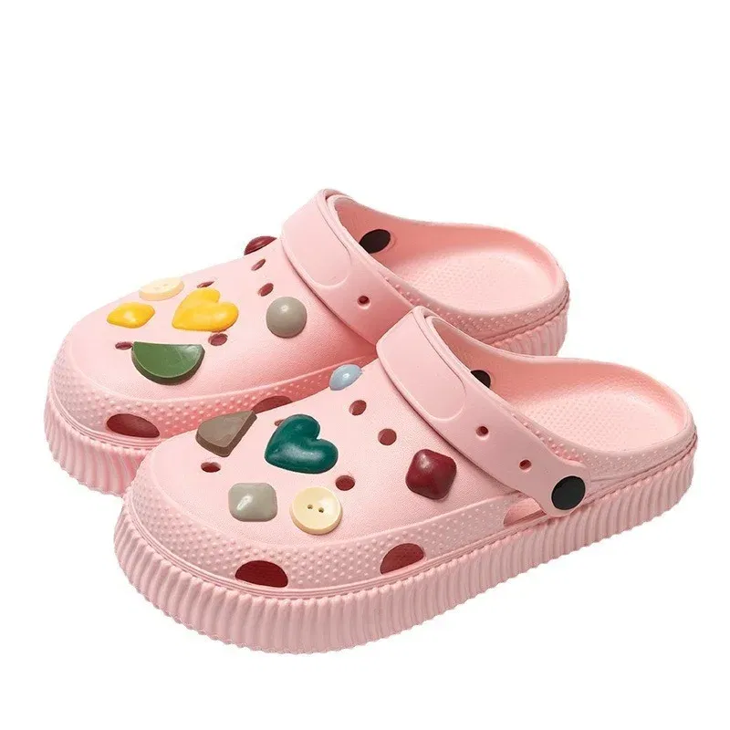 Color: YELLOW OCHRE, Shoe Size: 36-37 - Shoes hole shoes girls wear outside couple bag head women cool slippers