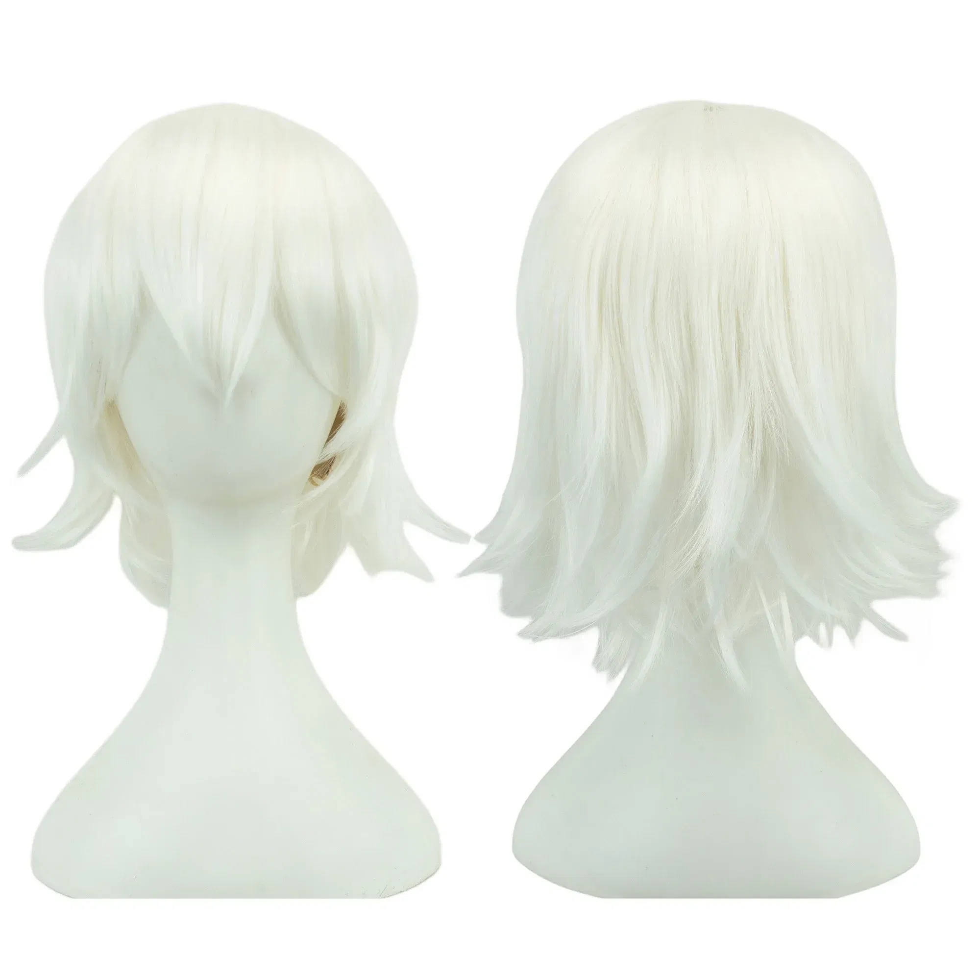 Color: light pink, Stretched Length: 12INCHES - Synthetic Hair Unisex Short Cosplay Hair Party BOB Wigs with Bangs Pink Black Purple Halloween Costume Lolita Wig