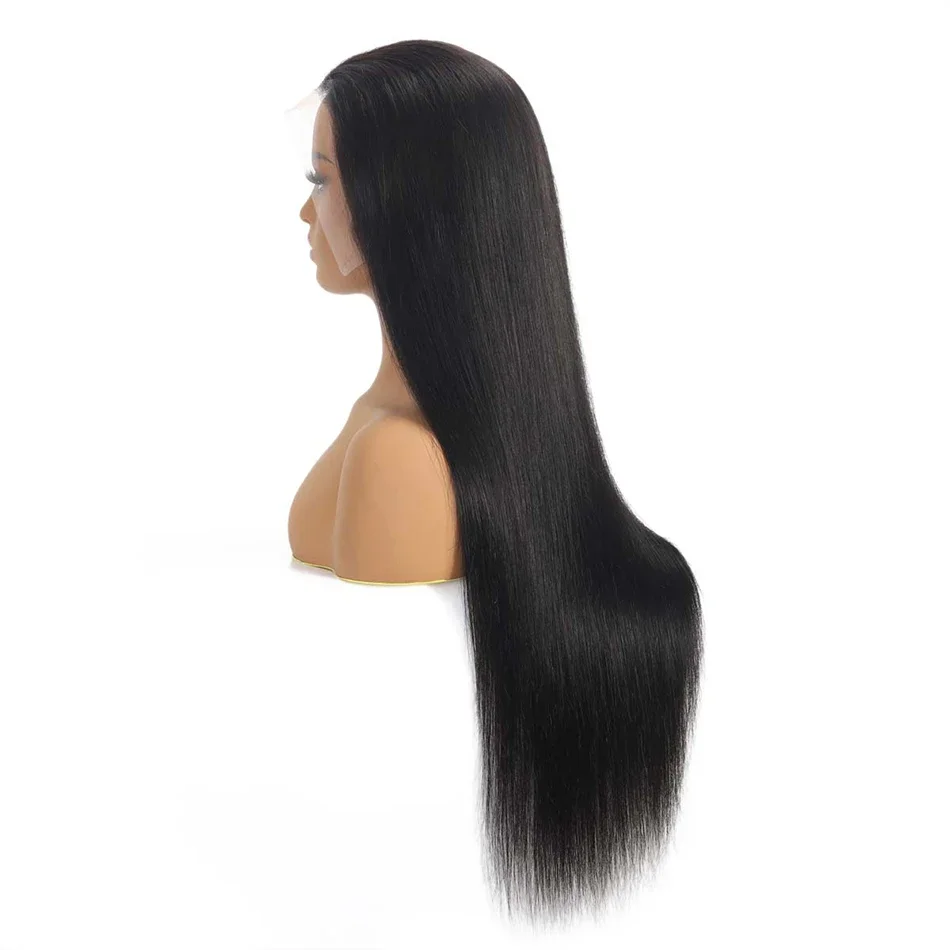 Color: T1B/613, Stretched Length: 32inches, Density: 240%, Lace Size: 13x4 - 26 28 30 180%straight hd lace frontal human hair wigs 13x4 HD Lace Frontal Human Hair Wigs For Women? 100% human hair pre-cut wig