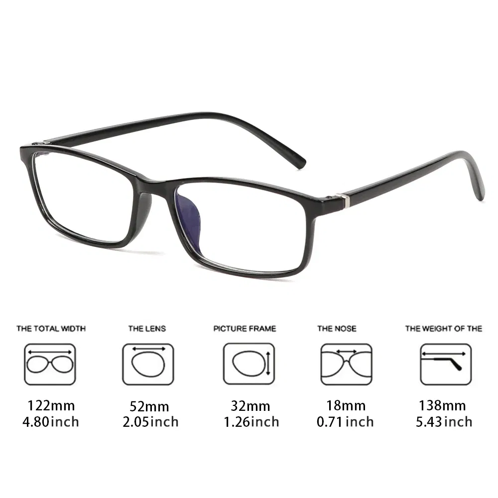 Frame Color: Clear - Anti Light Glasses Ray Blue Fashion Anti Blue Fatigue Protection Blocking Goggles Eye Square Radiation Computer Games Glasses