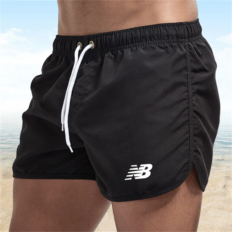 Color: Turquoise, Size: S - Letter B Summer men's luxury beach pants clothing quick dry gym jogging sexy shorts vacation casual swimming trunks