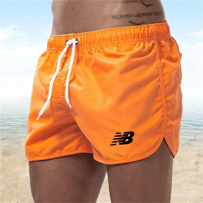 Color: Turquoise, Size: S - Letter B Summer men's luxury beach pants clothing quick dry gym jogging sexy shorts vacation casual swimming trunks