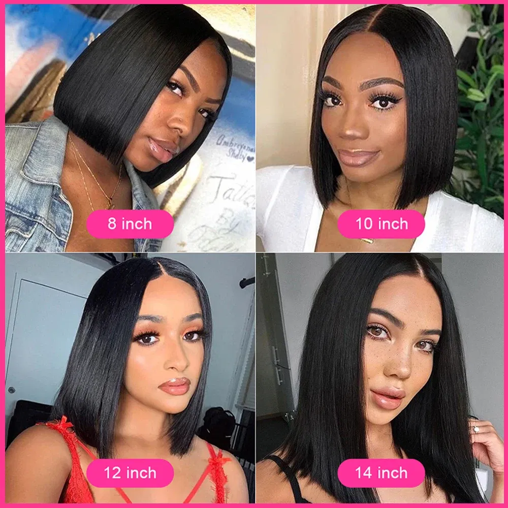 Hair Color: F2/33, Ships From: United States, Stretched Length: 8inches - 180% Short Bob Wig Lace Front Human Hair Wigs For Women Human Hair Bone Straight Human Hair Wig Transparent Lace Frontal Wig