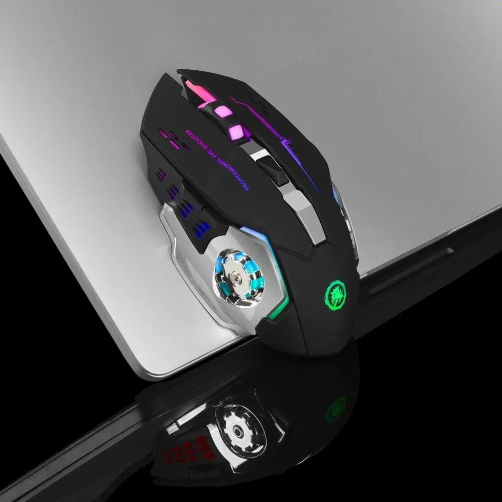 Color: Pink - Wireless Computer Gaming Mouse, Mice With LED Backlit, Ergonomic Gamer Mouse With 6 Silent Buttons, 3 Adjustable DPI for PC