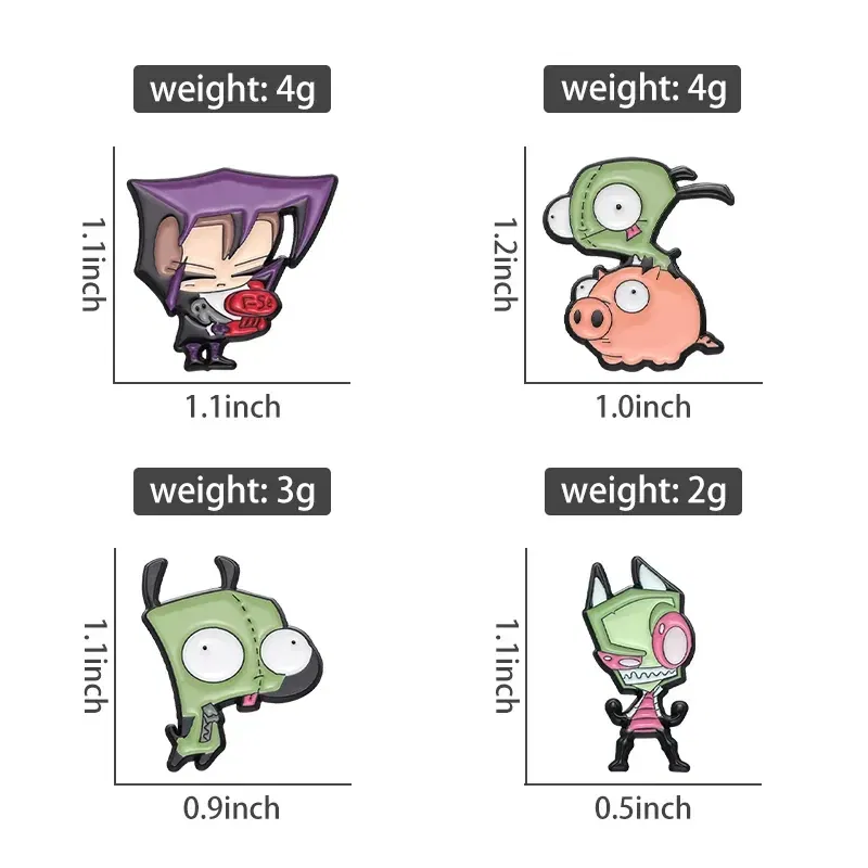 Metal color: ROSE GOLD COLOR - Cartoon Anime Brooch Enamel Pins Custom Metal Animal Badges Lapel Accessories Sweater Women Men Jewelry Gift Friends Wholesale