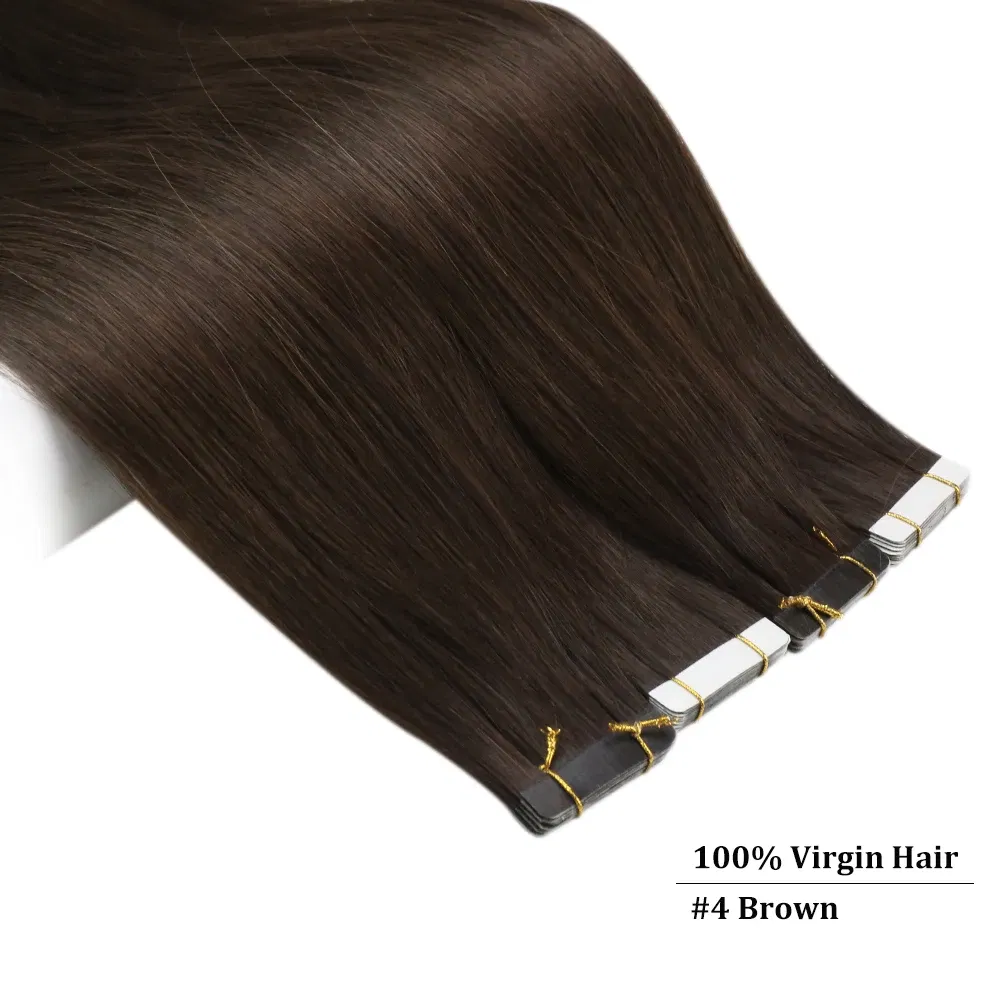 Color: P4/8/24, Items per Package: 40 pcs, Length: 20 INCHES, Life Span: 12 months - [Last 12 Months] Ugeat Tape in Hair Extensions Virgin Human Hair 10A Grade Tape in Extensions  Human Hair