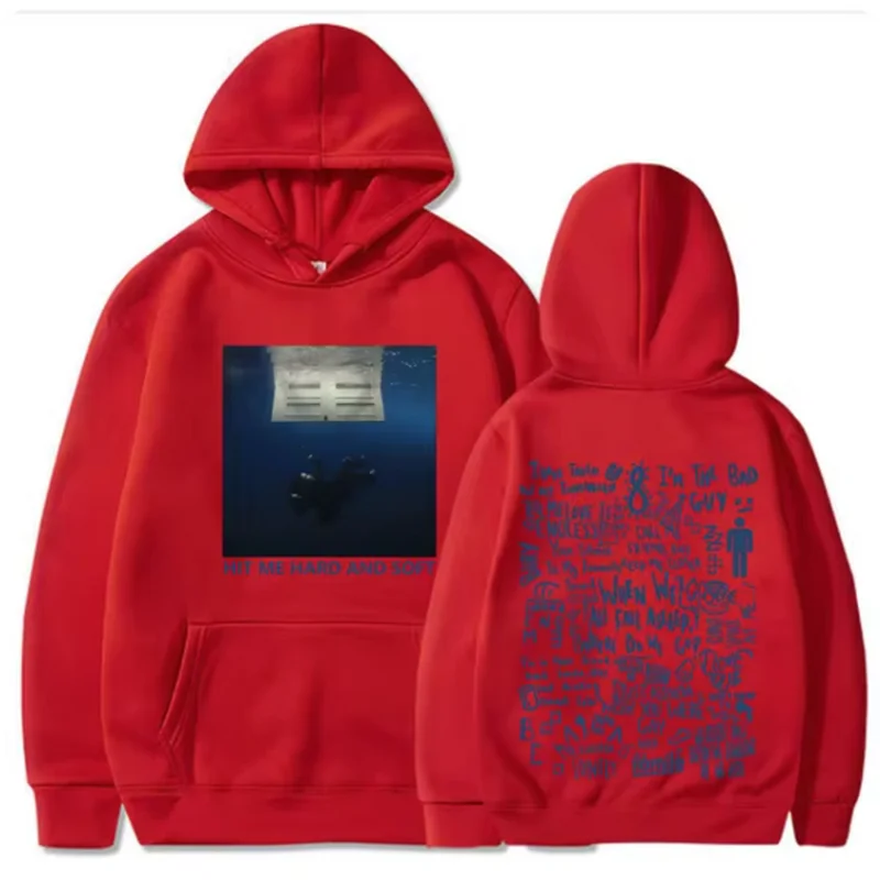Color: GRAY, Size: XXXL - 2024 Hit Me Hard and Soft Tour Hoodie Billie Hoodie Men's Hoodie Sudaderas Men's Casual Sports
