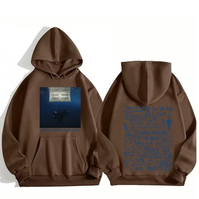 Color: GRAY, Size: XXXL - 2024 Hit Me Hard and Soft Tour Hoodie Billie Hoodie Men's Hoodie Sudaderas Men's Casual Sports