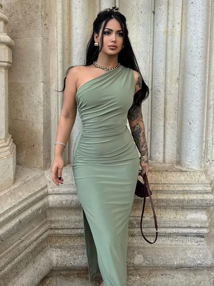 Color: black, Size: M - Summer Black New Dress Women Fashion Sexy Split Sleeveless Backless Slim Maxi Dress Female Casual Club Elegant Lady Party Dress
