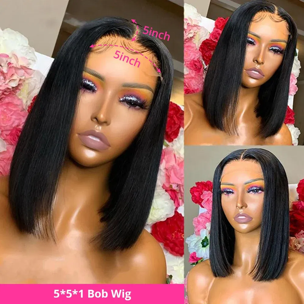 Hair Color: Natural Color, Ships From: france, Stretched Length: 16inches - 180% Short Bob Wig Lace Front Human Hair Wigs For Women Human Hair Bone Straight Human Hair Wig Transparent Lace Frontal Wig