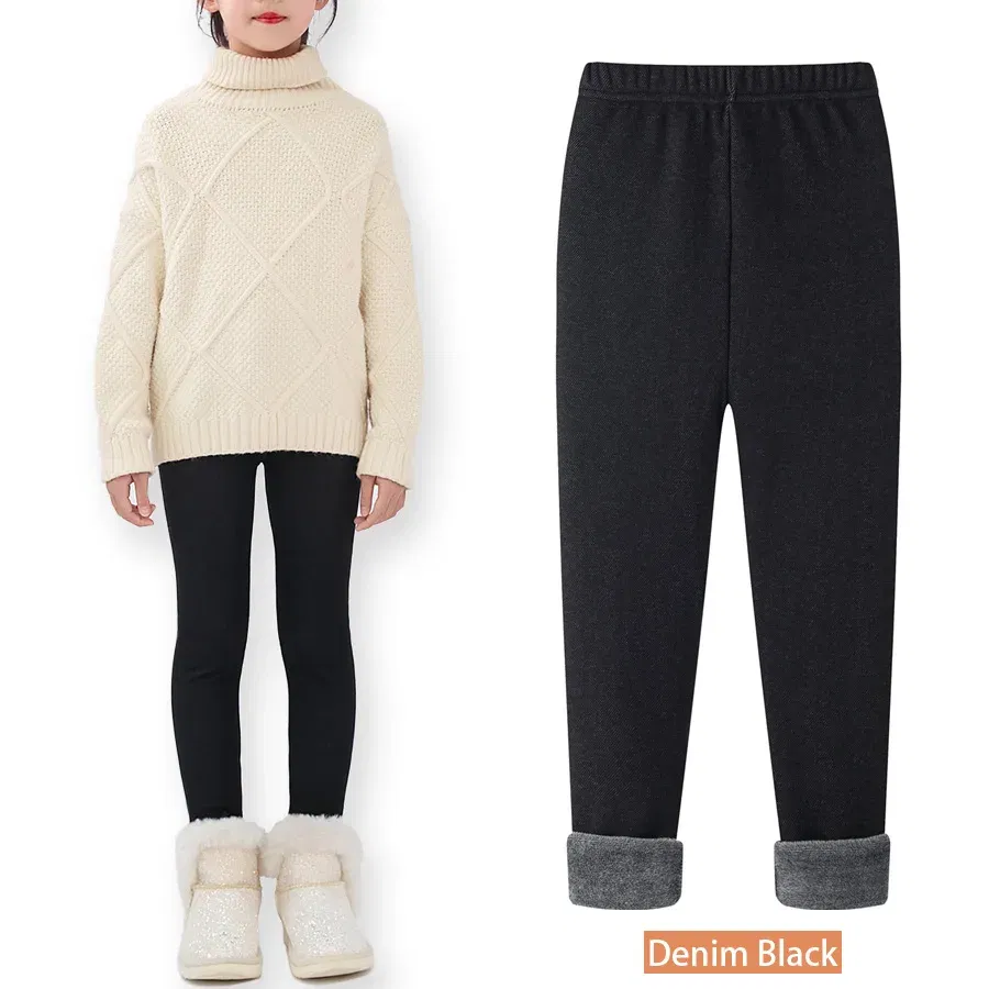 Color: black, Size: 92, Ships From: CHINA - SheeCute Girls Winter Warm Pants Kids Fleece Lined Leggings for 3-11 Years SCW7101