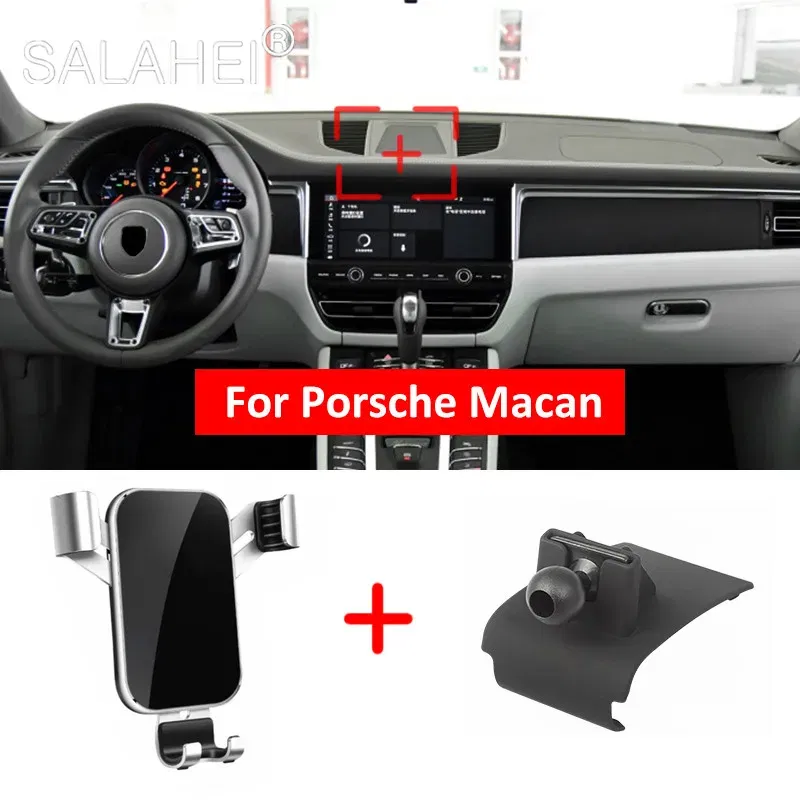 Color Name: Blue - Car Mobile Phone Holder For Porsche Macan Air Vent Mount Smartphone Stand Cellphone Stable Cradle Auto Navigation Accessories