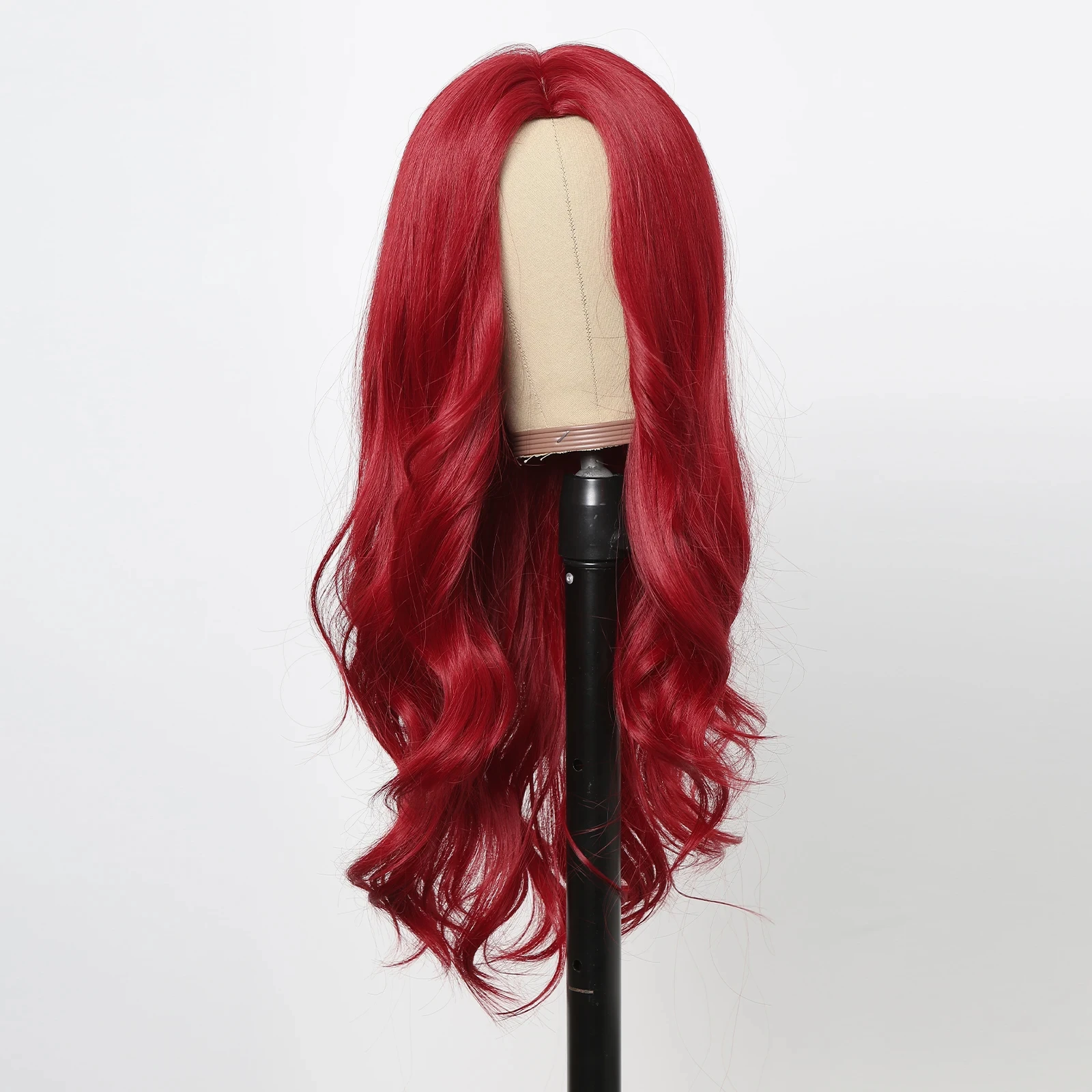 Color: T1B/27 - Red Synthetic Wigs Long Body Wavy Wig Natural Hairline Daily Red Hair Heat Resistant Fiber Smooth Party Cosplay Wig