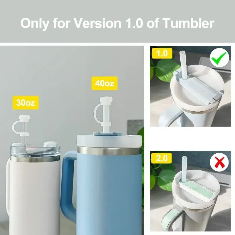 Color: light green - Silicone Spill Proof Compatible for Stanley Cup 1.0 40oz/ 30oz Tumbler Water Cup Anti Leakage Accessories Stopper Sets of 3/6