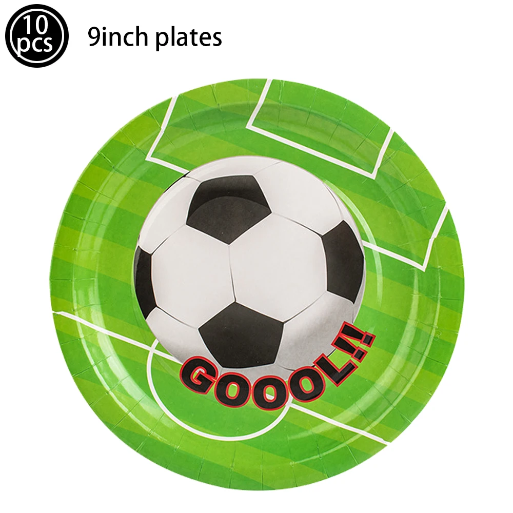 Color: Clear - Soccer Birthday Party Decorations Disposable Tableware Paper Plates Cups Napkins Tablecloth Balloon Banner Soccer Party Supplies