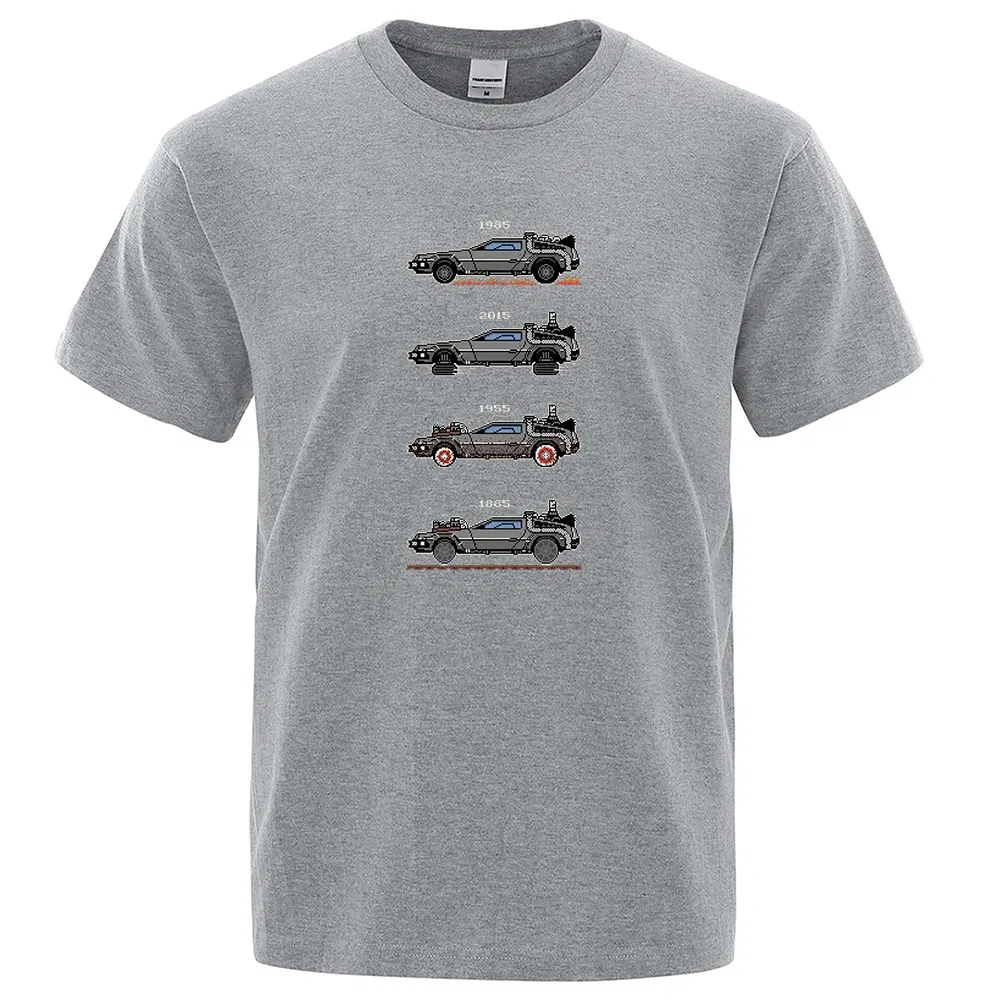 Color: Brown, Size: S - Retro Style Back To The Future Print Funny Tshirts Men Women Cotton T-Shirts Oversized Loose Tee Clothes Harajuku O-Neck Tops