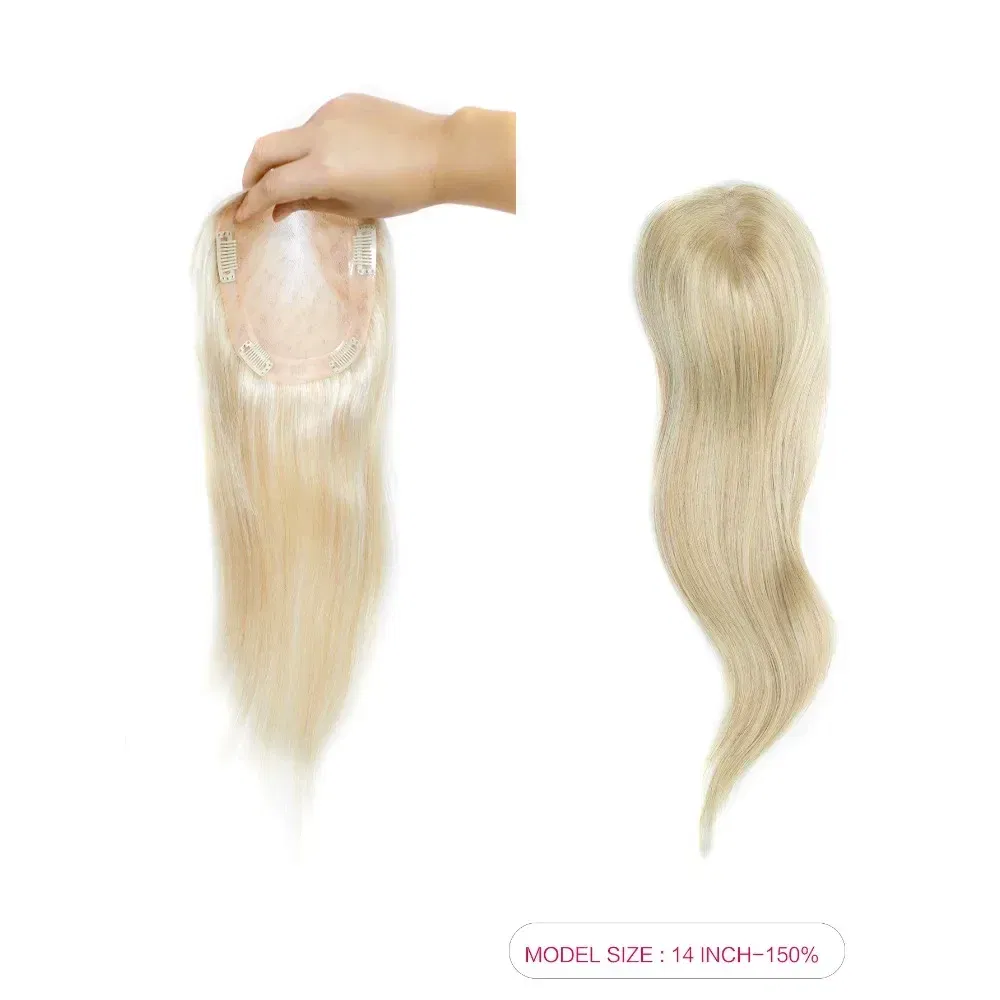 Toupee Color: 1820#, Toupee Size: 5x7, Toupee Design: free, Toupee Density: 120%, Length: 18 inches - 5.5X6inch Mono Base Brazilian Remy Human Hair Topper 12"-18" Double Pu Around Thick Invisible Mono Topper for Women Hairpieces