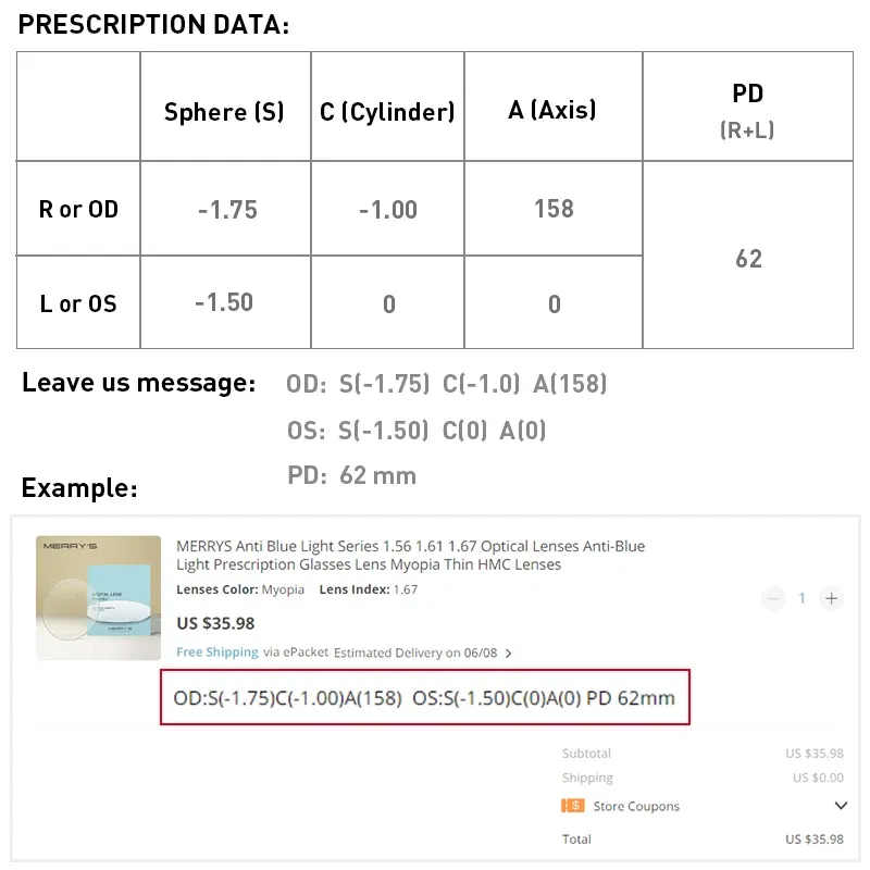 Lenses Color: Orange, Lens Index: 1.61 - MERRYS Photochromic Gray Green Brown Pink Purple Blue Series 1.56 1.61 1.67 Prescription Glasses Lenses For Myopia Hyperopia