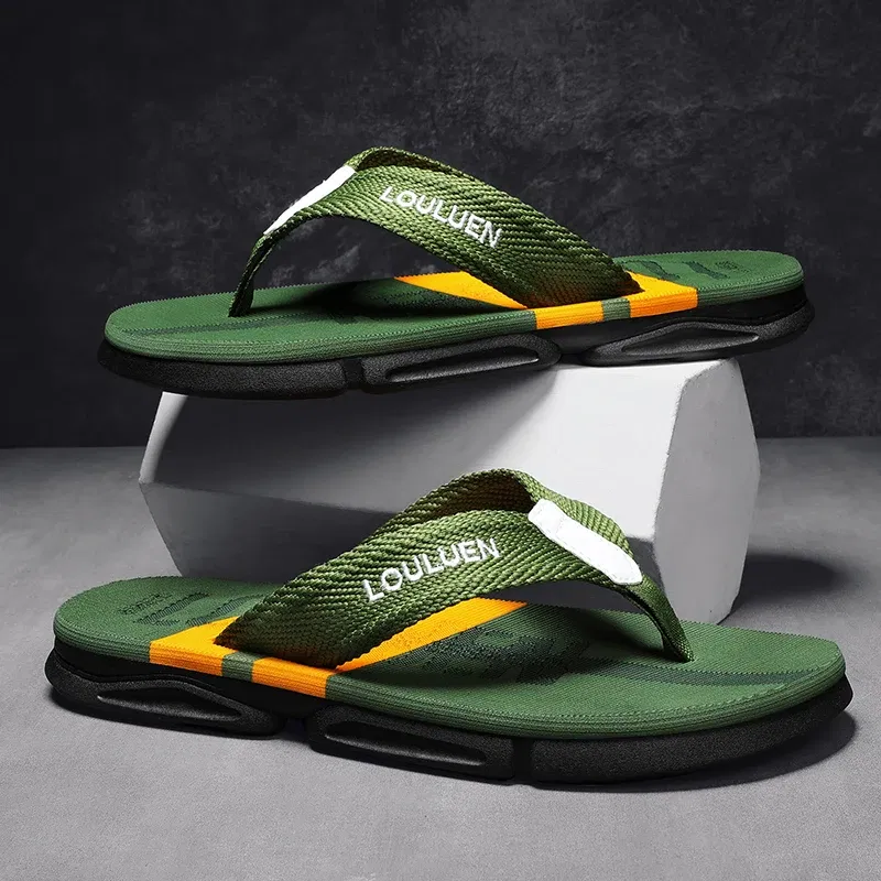 Color: black, Shoe Size: 43 - High Quality Men Flip Flops Summer Beach Slippers Men Fashion Casual Breathable Antiskid Beach Flip Flops Men Summer Outdoor