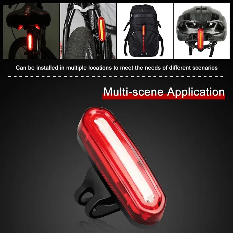 Color: WHITE - Cycling Tail Light Outdoor Highlight USB Charging Mountain Led Warning  Bike Lights Tail Lamp Rear Light Bicycle Accessories
