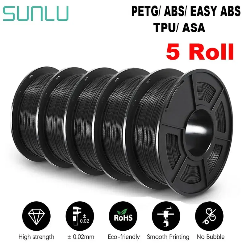 Color: Natural, Ships From: CHINA - Top 3D Filament PETG/EASY ABS/TPU/ASA Filamnet 1.75mm 5Roll 1KG(TPU 0.5KG/Roll) 3D Printer Filament for 3D Printer