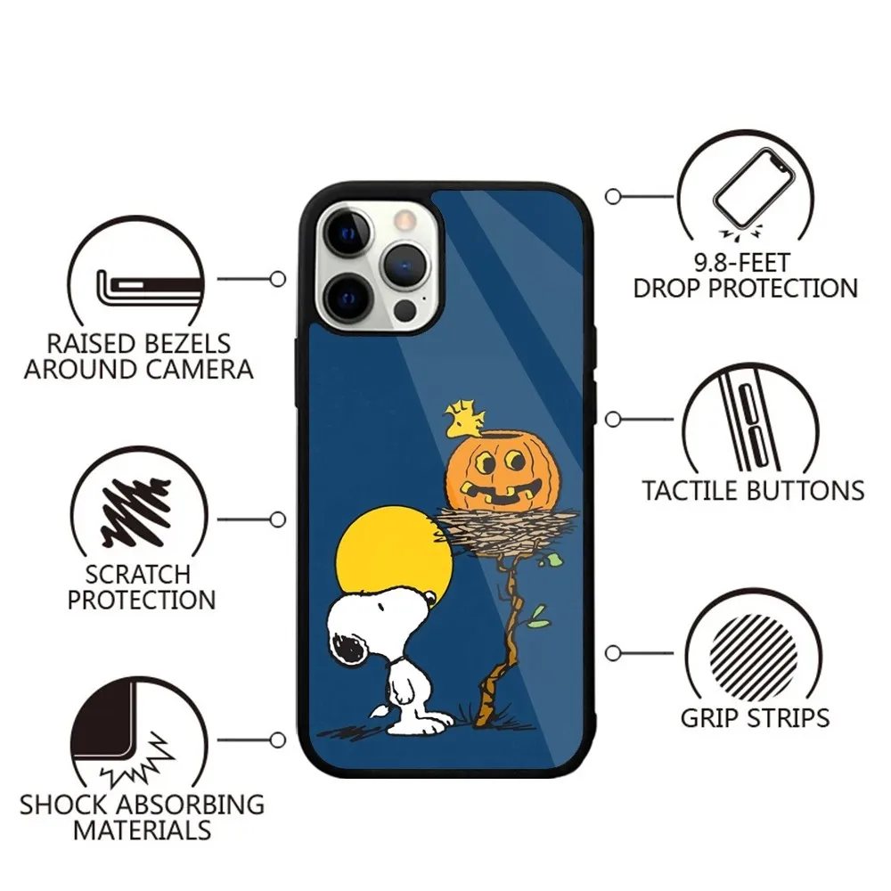 Color: GRAY, Material: Neoprene - Anime Cartoon-S-Snoopy-s Phone Case For iPhone 16,15,14,13,12,11,Plus,Pro,Max,Mini Magsafe Magnetic Wireless Charging