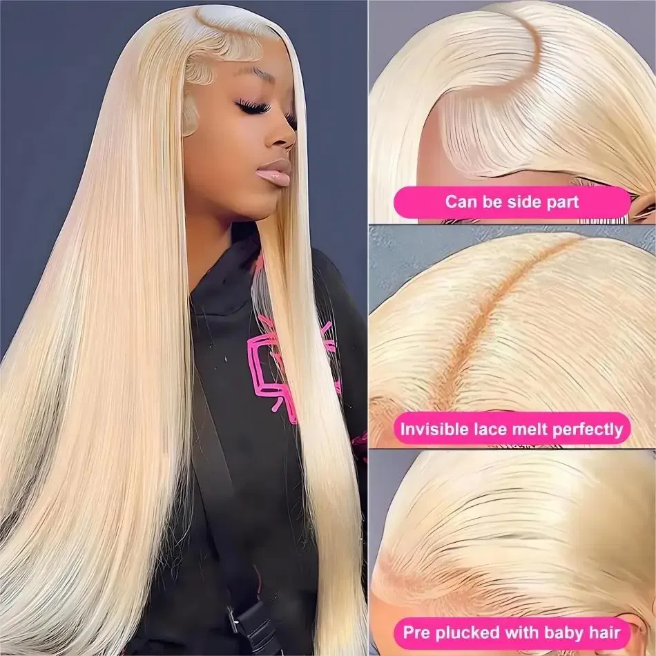 Color: #4, Ships From: CHINA, Stretched Length: 34inches, Density: 150% - Blonde Wig Straight 613 Hd Lace Frontal Wig 13X6 13X4 Transparent Brazilian Straight Lace Front Wigs 30 Inch 100% Human Hair