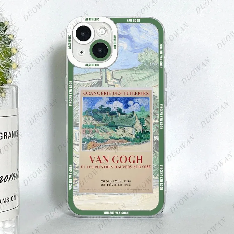 Color: Blue, Material: PP - Van Gogh Oil Painting Phone Case For iPhone 11 12 13 14 15 16 Pro Max XR X XS Mini 8 7 Plus SE 2020 2022 Transparent Case