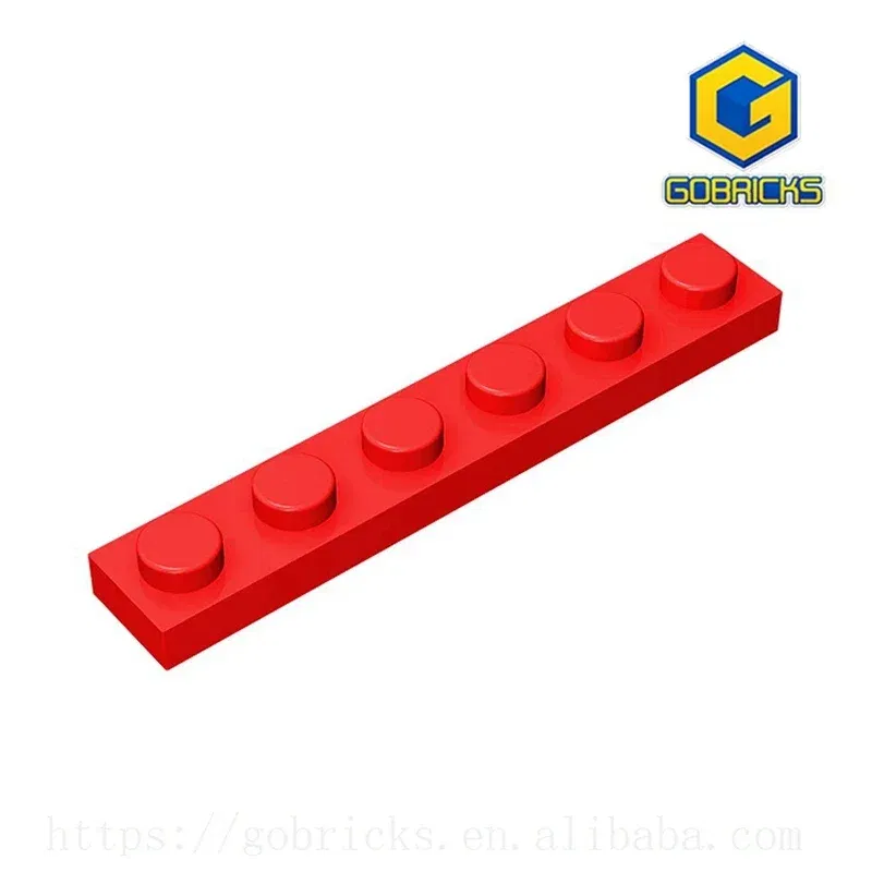 Color: army green - Gobricks GDS-505 Plate 1 x 6 compatible with lego 3666 pieces of children's DIY building block Particles Plate DIY