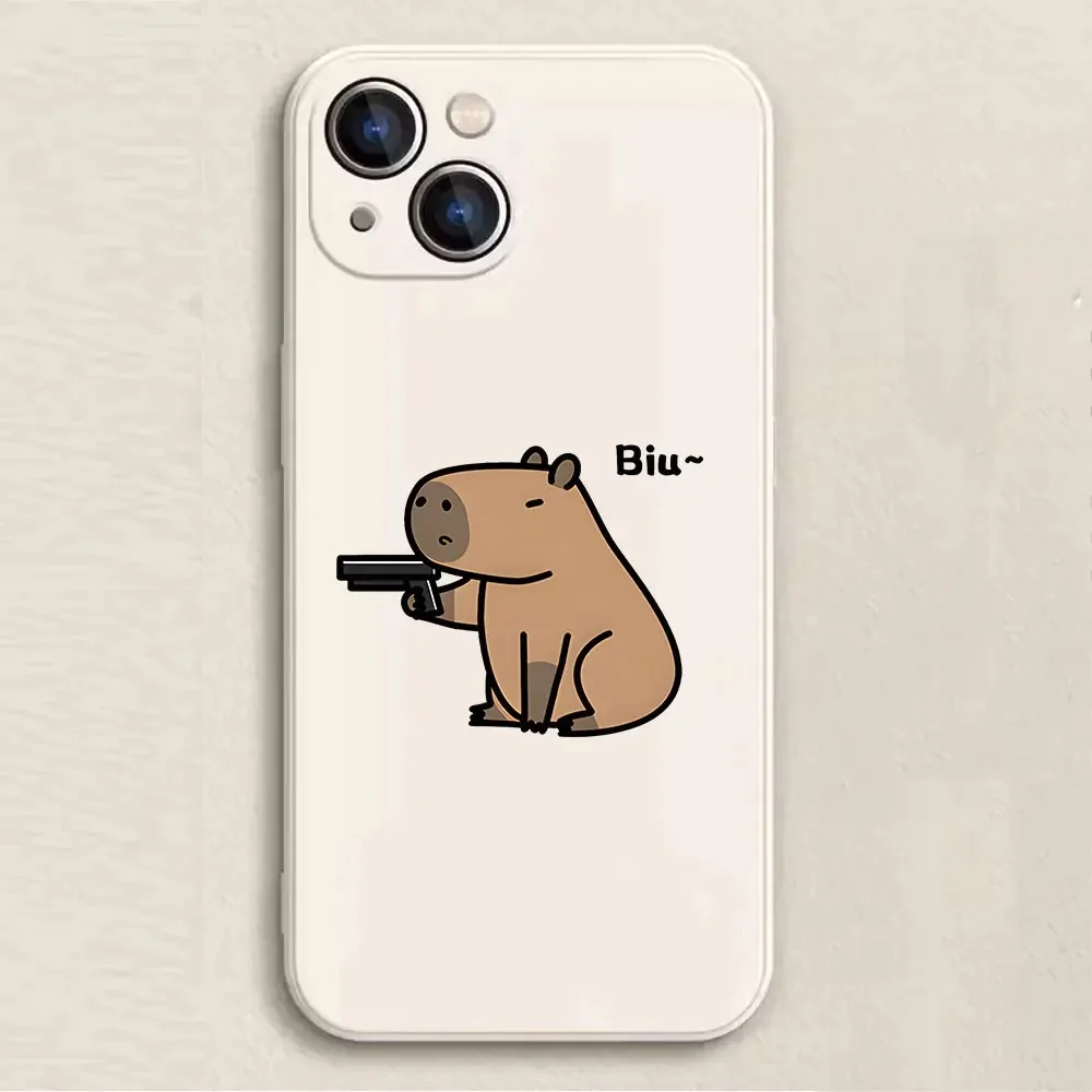 Color: Brown, Material: Neoprene - Cartoon Animal Capybara Phone Case For Samsung Galaxy S10 S20 S21 S22 S23 S24 FE Plus Ultra Note 20 Couple Paired Silicone Cover