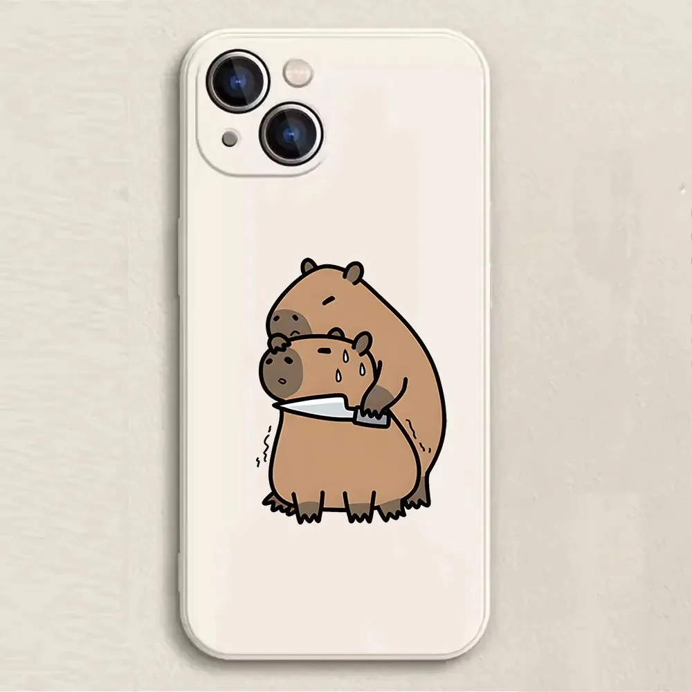 Color: black, Material: PVC - Cartoon Animal Capybara Phone Case For Samsung Galaxy S10 S20 S21 S22 S23 S24 FE Plus Ultra Note 20 Couple Paired Silicone Cover