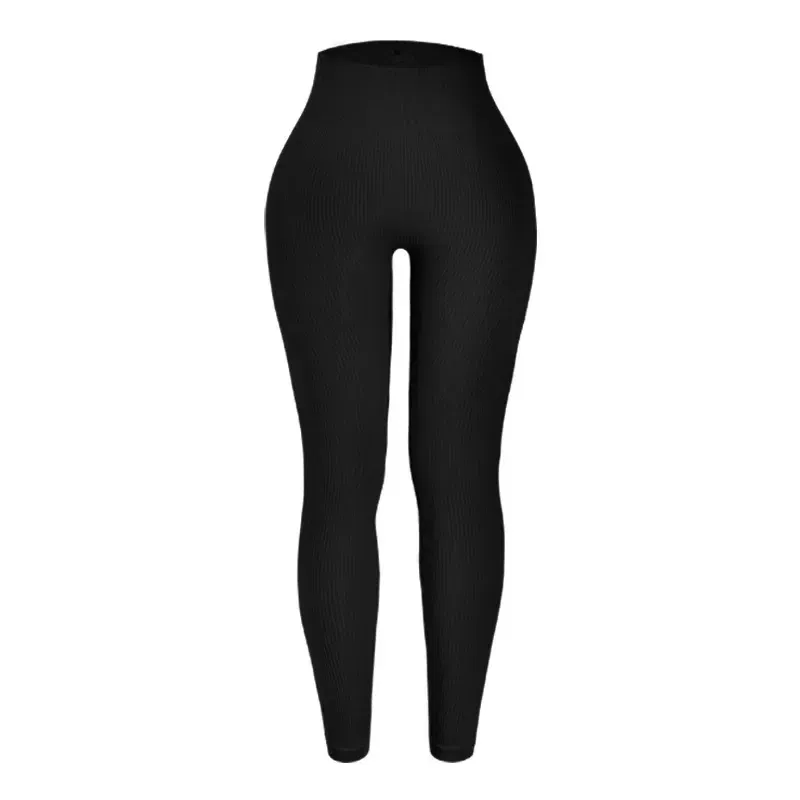 Color: Gold, Size: S - Seamless Knit Yoga Leggings Women Thread Solid Tights Gym Workout Running Stretchy High Waist Hip Liftting Skinny Gym Leggings