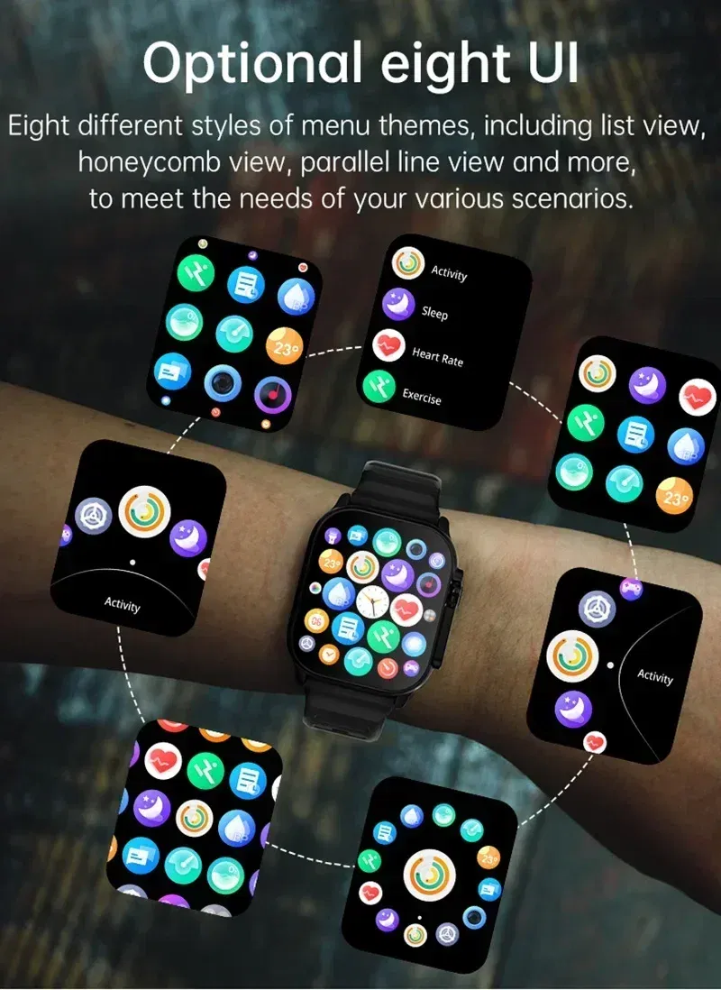 Color: GRAY - New Watch T800 U2 Smart Watch 49mm 2024 New NFC Men Women GPS Track Bluetooth Call BT Music Games Wireless Charging Smartwatch