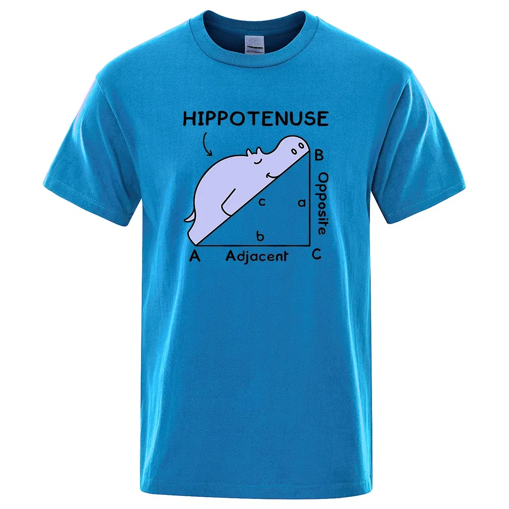 Color: ROYAL BLUE, Size: XL - Hippotenuse Opposite Adjacent Funny Printed Men Women T Shirts Trigonometric Functions Cotton Short Sleeve Streetwear T-shirt