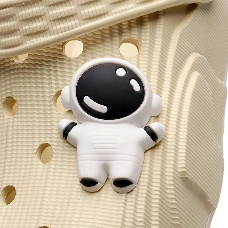 Shoe Size: 33.5, Color: Beige - 2024 New Fashion Women Slippers DIY Astronaut Spaceman Button Slides Non-slip Flat Sandals Beach Slippers Plus Size Women Shoes