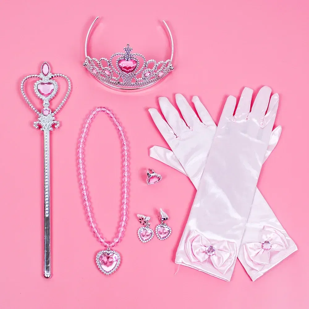 Color: army green - Pincess Anna Elsa Cosply Accessories Crown Magic Wand Necklace Wig Gloves Frozen Snow White Belle Cinderella Princess Role Play