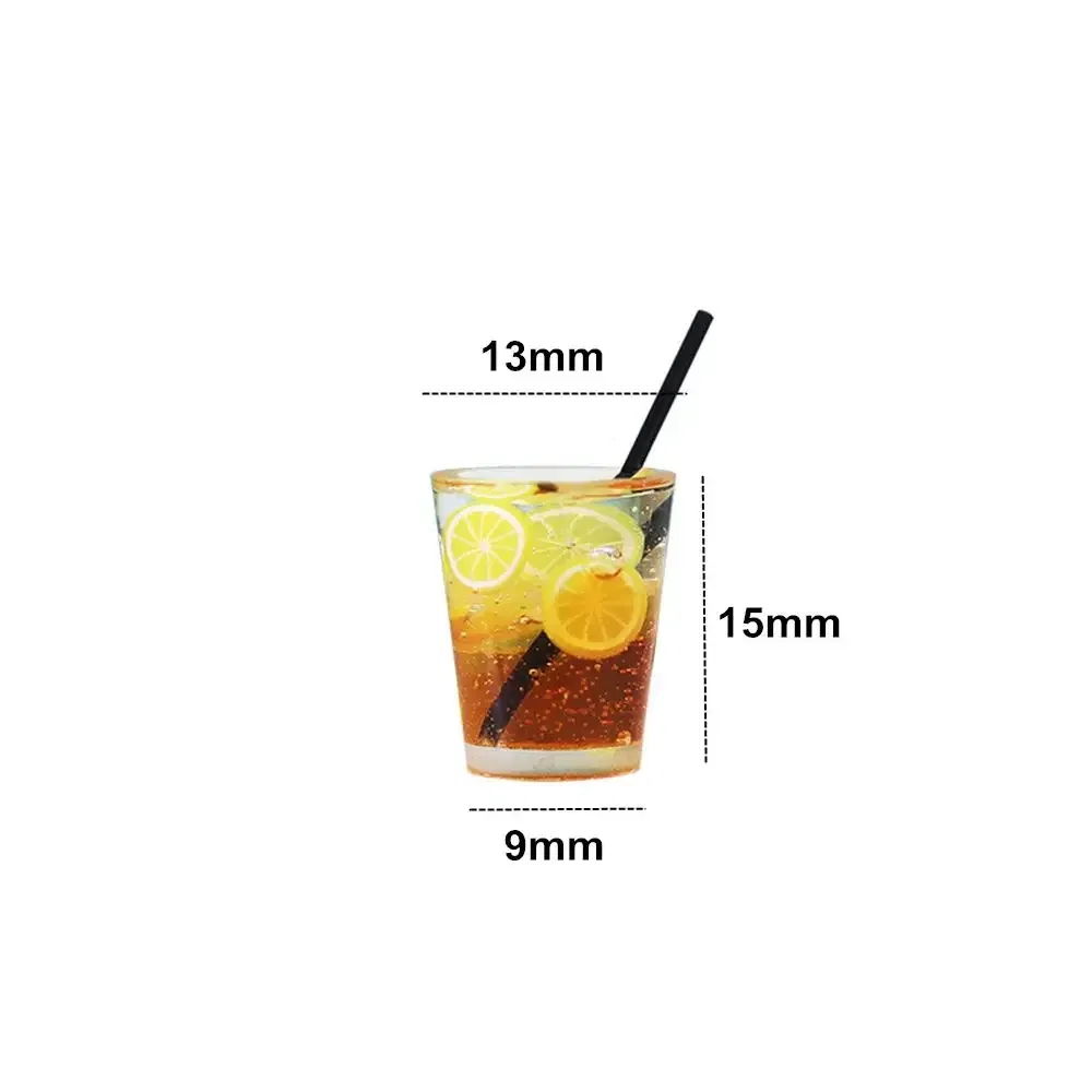 Color: Yellow - Miniature Toy Cocktail Drinks Doll Toys Dollhouse Accessories Miniature Items Fit for 1:6/1:12 Doll House Kitchen Ornaments