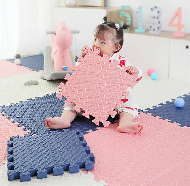 Color: Green - Thicken 2.5cm Tatame Baby Play Mat Activities Mat for Baby Mat 6PCS Game Mats Playroom Mat Play Mats Floor Noise Mat Puzzle Mat