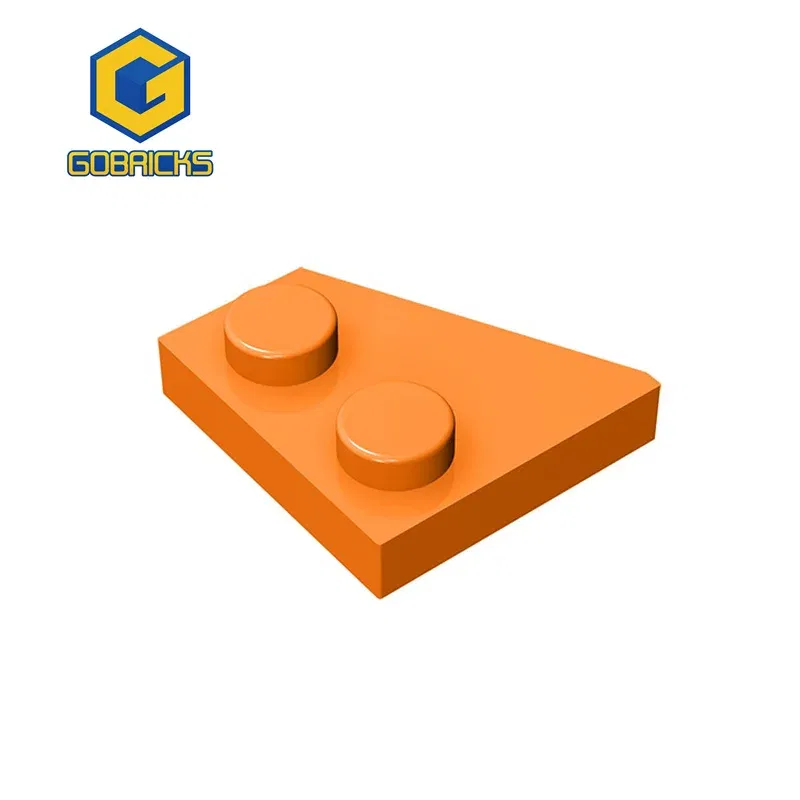 Color: Dark Khaki - Gobricks 10PCS Parts Wedge, Plate 2 x 2 Left Compatible with 24307 pieces of children's toys Building Blocks Educatonal  Techni