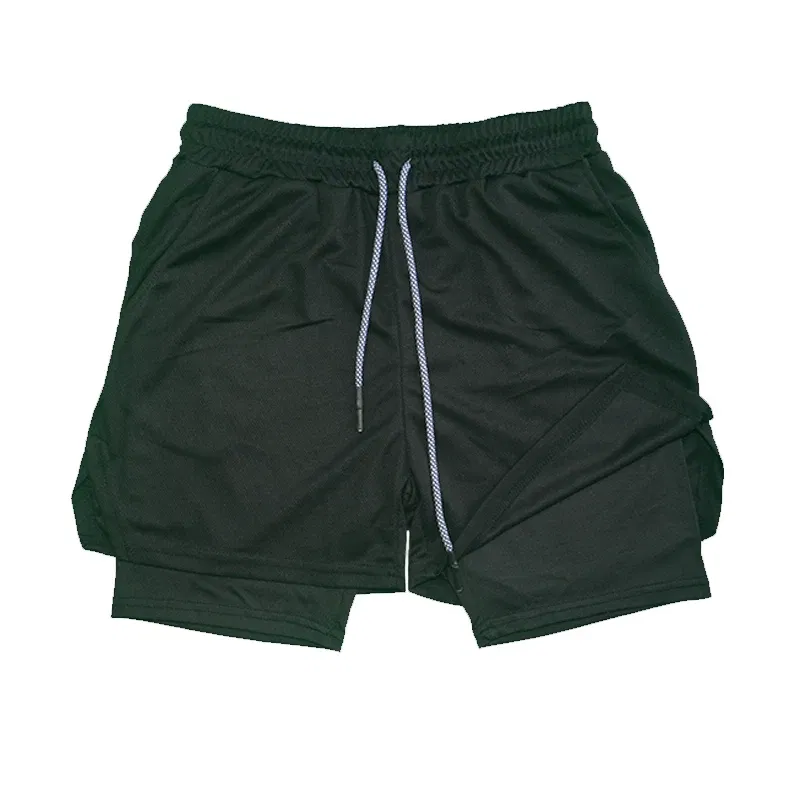 Color: Sky blue, Size: XXXL - Men's Double Layer Fitness Shorts Drawstring Mesh Lining Elastic Waist Breathable Quick Dry to Beach Pool Summer Male