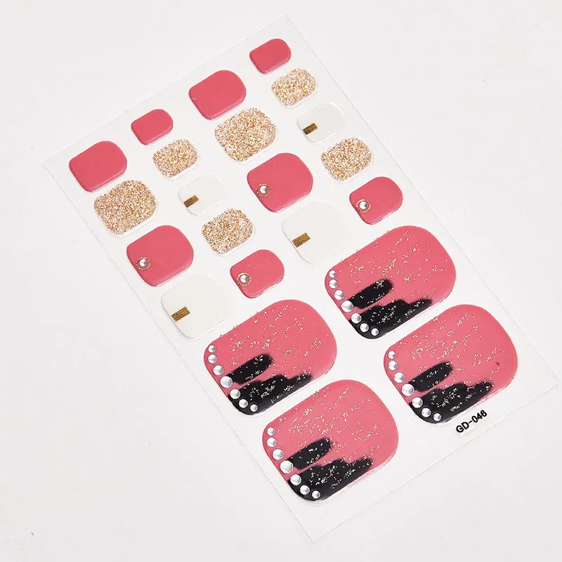 Color: Amy Green - 22 Tips/Sheet Women Salon Fashion Nail Stickers Designed Full Beauty Full Cover Nail Stickers Novidades Nails Sticker Designer