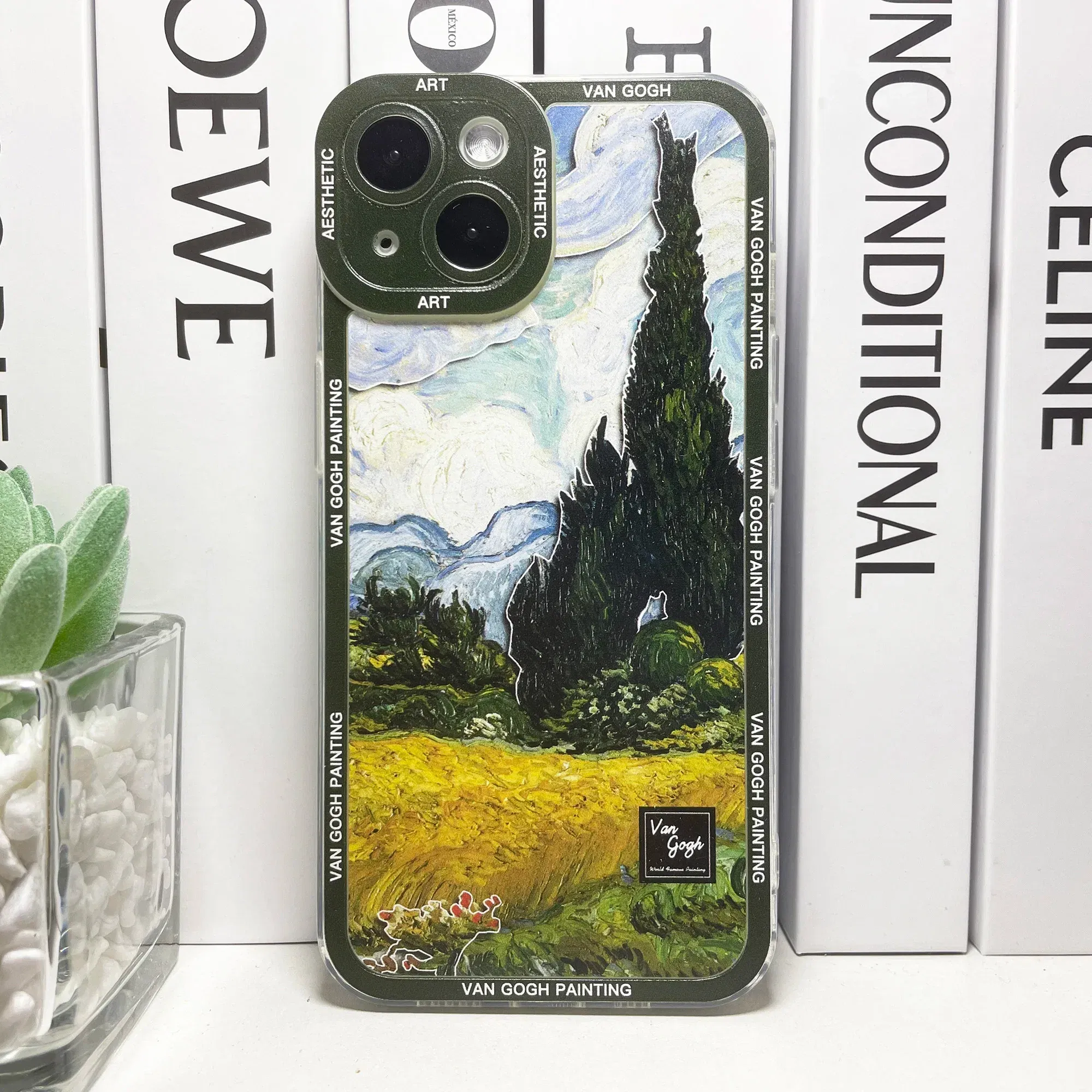 Color: SKY BLUE, Material: Vinyl - Van Gogh Art Aesthetic Phone Case For iPhone 16 15 14 13 12 11 Pro Max Mini XS X XR SE 8 7 Plus Sunflowers The Starry Night