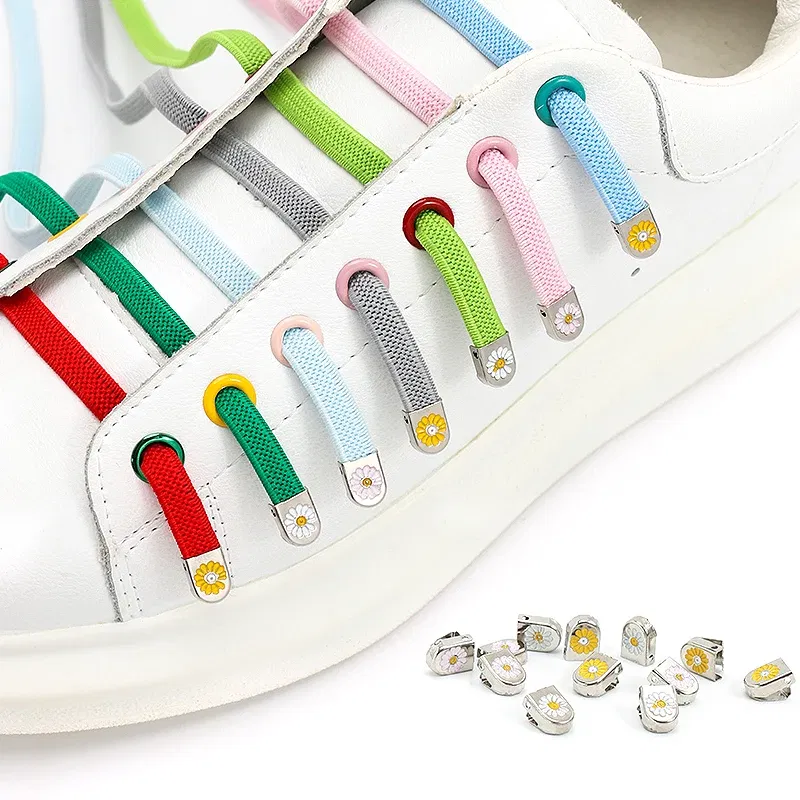 Color: WHITE, Ships From: CHINA - No Tie Shoelace Buckle Shoelaces Metal Buckle for Men Women Kids Sneakers Aluminum Capsules Lock Kits Shoe Laces Accessories 4ps