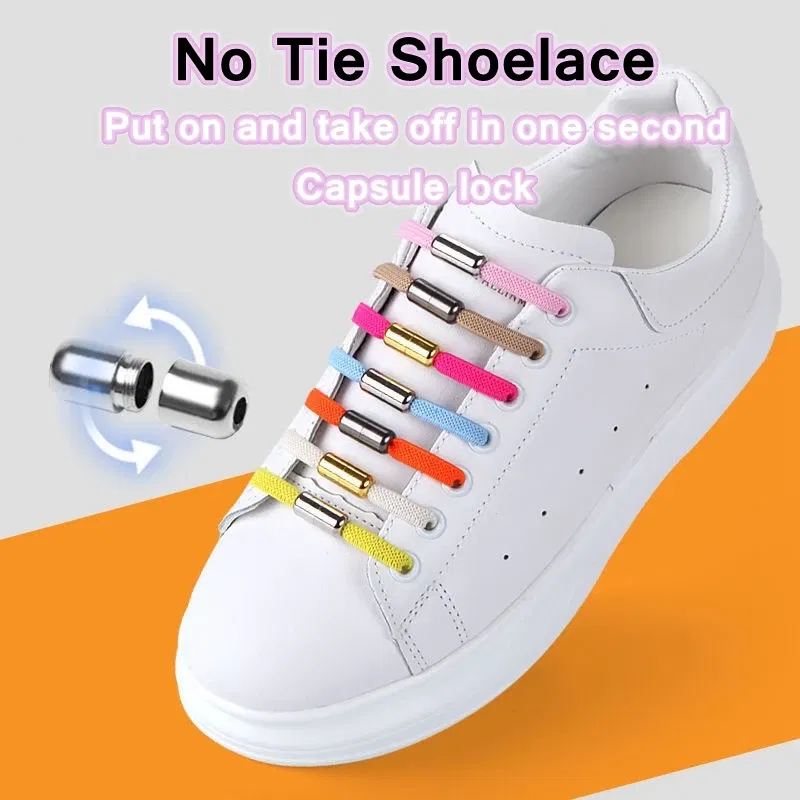 Color: WHITE, Ships From: CHINA - No Tie Shoelace Buckle Shoelaces Metal Buckle for Men Women Kids Sneakers Aluminum Capsules Lock Kits Shoe Laces Accessories 4ps