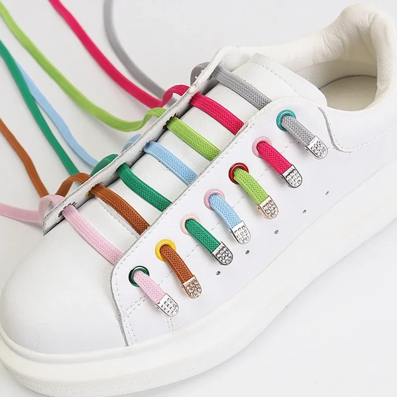 Color: WHITE, Ships From: CHINA - No Tie Shoelace Buckle Shoelaces Metal Buckle for Men Women Kids Sneakers Aluminum Capsules Lock Kits Shoe Laces Accessories 4ps