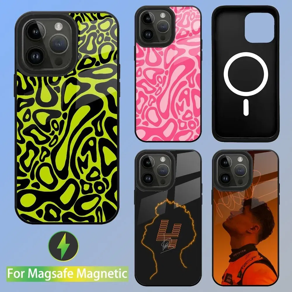 Color: black, Material: PP - F1 Formula 1 L-Lando Norris Phone Case For iPhone 16,15,14,13,12,11,Plus,Pro,Max Mini Magsafe Magnetic Wireless Charging