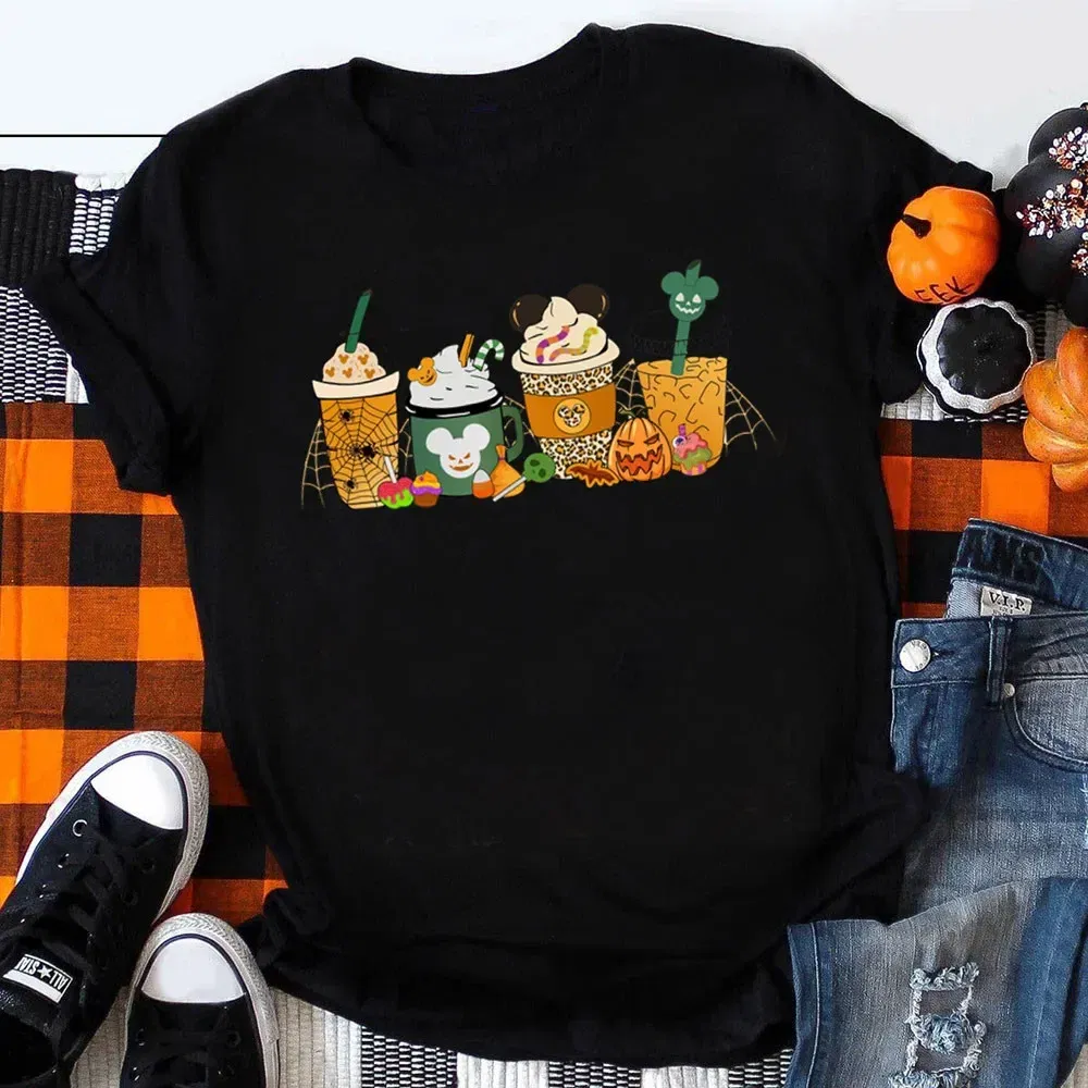 Color: Blue, Kid Size: 2T - Funny Mickey Minnie Mummy Print Disney Children Cotton T Shirts Trick Treat Fashion Halloween Cute Kid Clothes Girls Streetwear