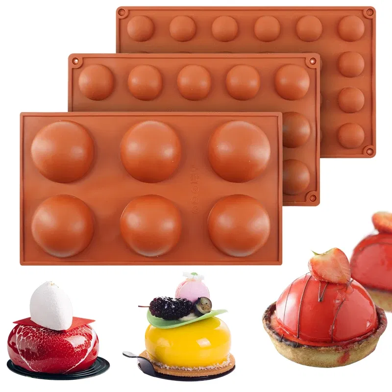 Color: Orange, Ships From: CHINA - 3D Round Half Sphere Molde Silicona Silicone Molds for Baking DIY Baking Mold Chocolate Cake Mold Molde De Silicona Reposteria