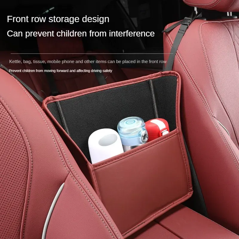 Color Name: Gold - Car Handbag Holder Between Seats Mutifuntional Leather Auto Seat Middle Storage Bag Hanging Tissue Box Phone Cup Map Organizer
