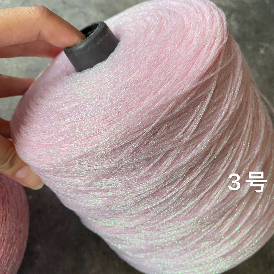 Color: Silver - 50g/ball Colorful Unique Gold Silver Wool Cotton Metallic Yarn Skein Crochet Thread Glitter Hand-woven Craft Bag